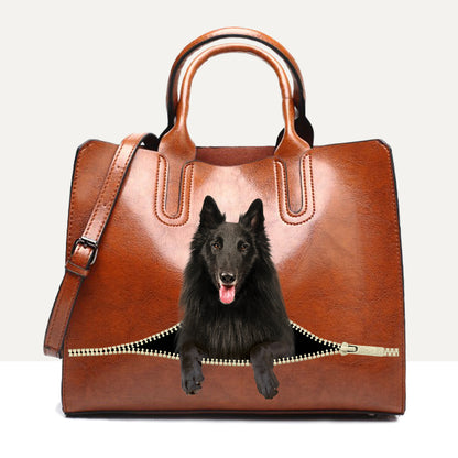 Ihr bester Begleiter – Belgischer Schäferhund Luxus-Handtasche V1