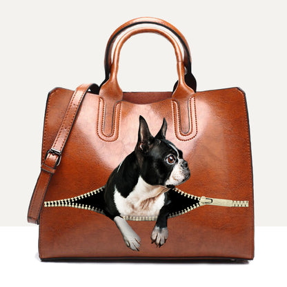 Ihr bester Begleiter – Boston Terrier Luxus-Handtasche V1