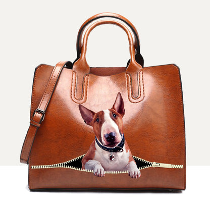 Ihr bester Begleiter – Bullterrier-Luxus-Handtasche V2
