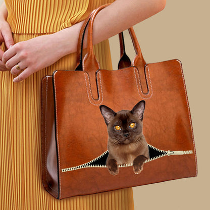 Ihr bester Begleiter – Burmese Cat Luxushandtasche V1