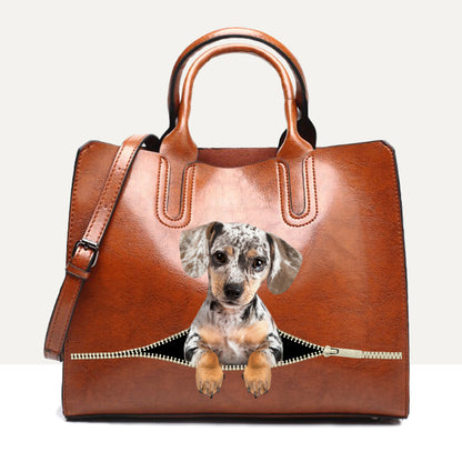 Your Best Companion - Dapple Dachshund Luxury Handbag V1