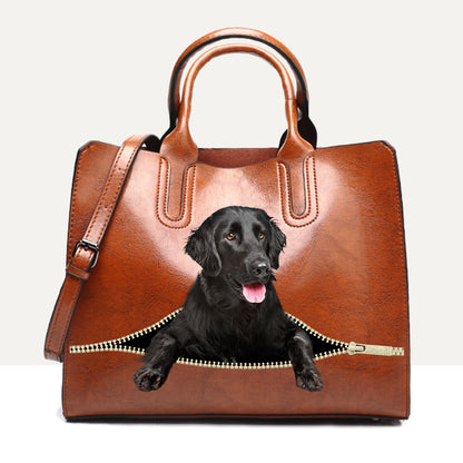 Your Best Companion - Flat Coated Retriever Luxury Handbag V1