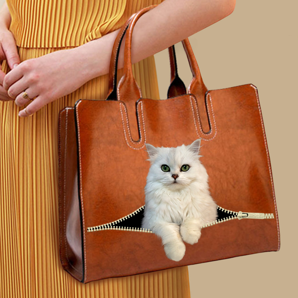 Your Best Companion - Persian Chinchilla Cat Luxury Handbag V1