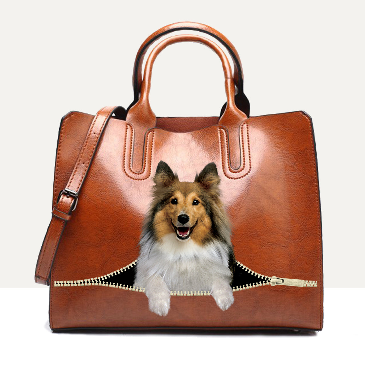 Ihr bester Begleiter – Shetland Sheepdog Luxus-Handtasche V2