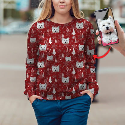 Red Winter - Personalized Sweatshirt With Your Pet's Photo V1