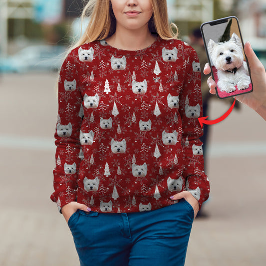 Red Winter - Personalisiertes Sweatshirt mit dem Foto Ihres Haustieres V1
