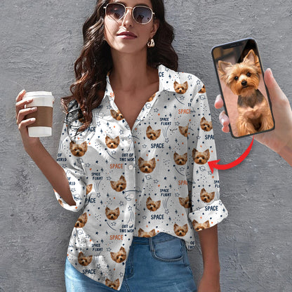 Cute Personalized Blouse With Your Pet's Photo V4