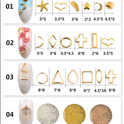 Pack de décoration d'ongles 3D, 10 grammes, forme mixte, ND