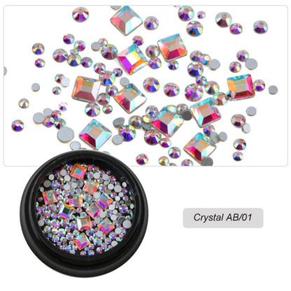 Strass en verre 3D Nail Art Mix Shape Box 12 Gram NB01