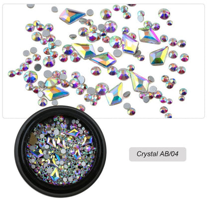 Strass en verre 3D Nail Art Mix Shape Box 12 Gram NB01