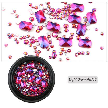 Strass en verre 3D Nail Art Mix Shape Box 12 Gram NB02