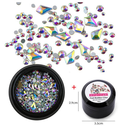 Strass en verre 3D Nail Art Mix Shape Box 12 Gram NB01