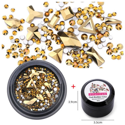 Strass en verre 3D Nail Art Mix Shape Box 12 Gram NB01