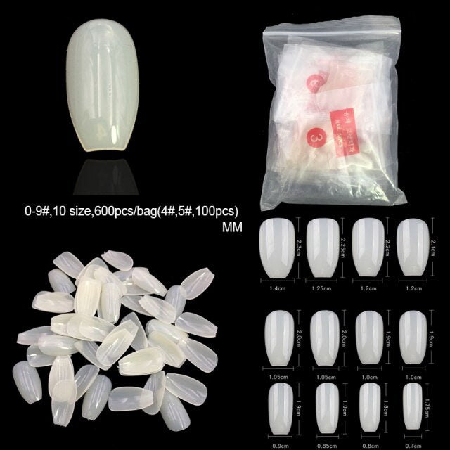 Natural False Nail Multi-Shape