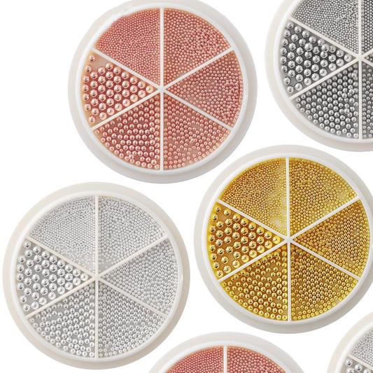 Petites perles en acier pour Nail Art 3D, tailles mélangées