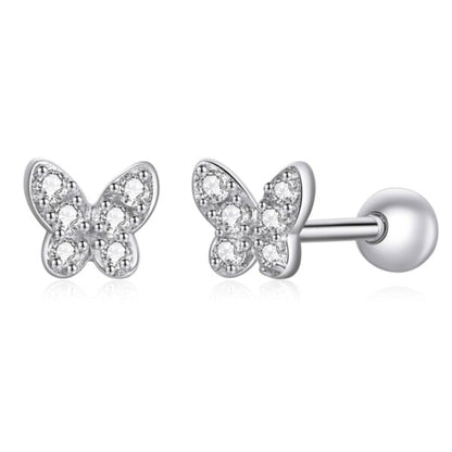 BM 925 Sterling Silver Cute Butterfly Stud Earrings
