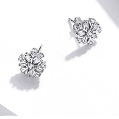 BM 925 Sterling Silver Pearls Ear Buckle Simple Crystal Heart Star Stud Earrings