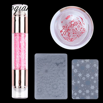 Set de Stamping pour Ongles Double Tête Silicone BQ