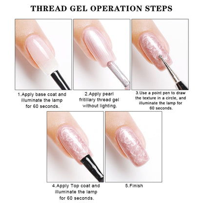 Nail Lacquer Pearl Thread Gel Color 01-06 ND