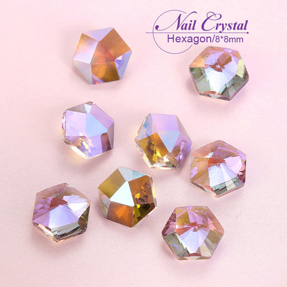 Pack de Nail Art Crystal 3D, 10 pièces, ND