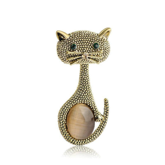 broche chat vintage