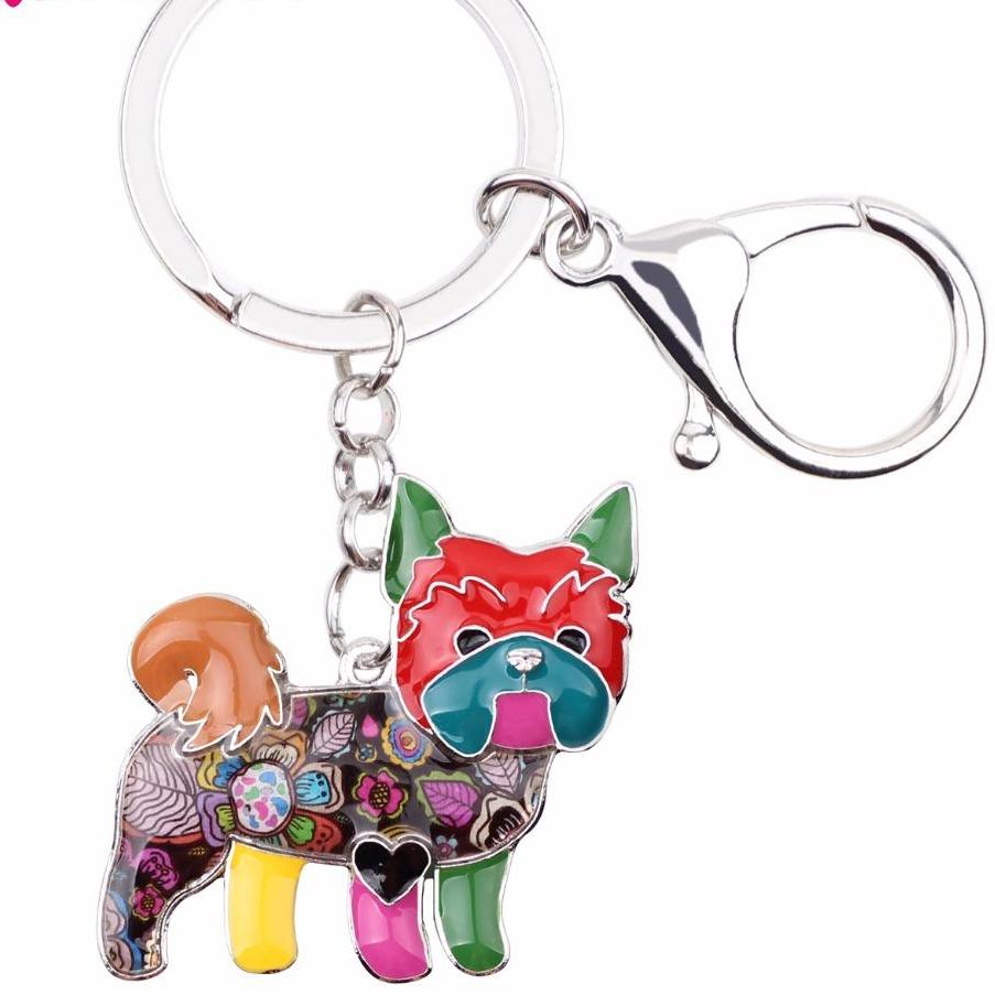 Colorful Yorkshire Terrier Key Chain