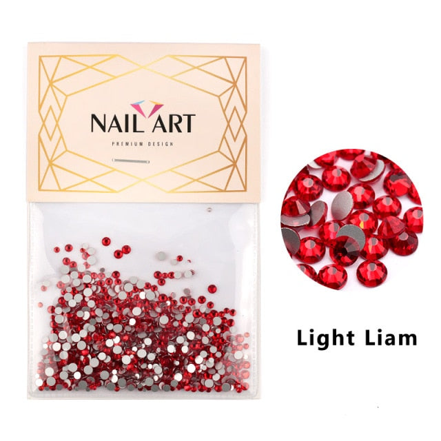 Pierres de verre colorées pour Nail Art 3D, 10 grammes