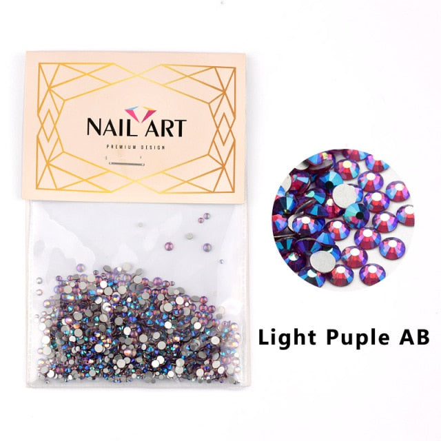 Pierres de verre colorées pour Nail Art 3D, 10 grammes
