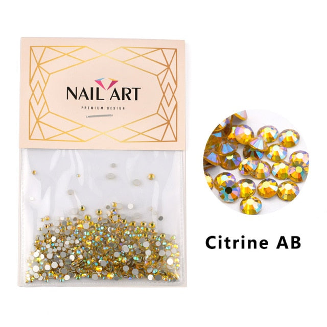 Pierres de verre colorées pour Nail Art 3D, 10 grammes