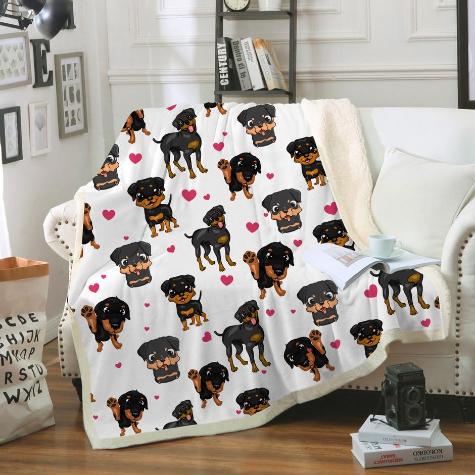 Cute Rottweiler - Blanket V3