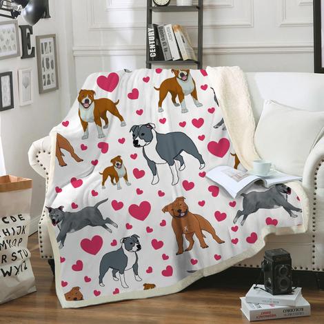 Cute Staffordshire Bull Terrier - Blanket V2